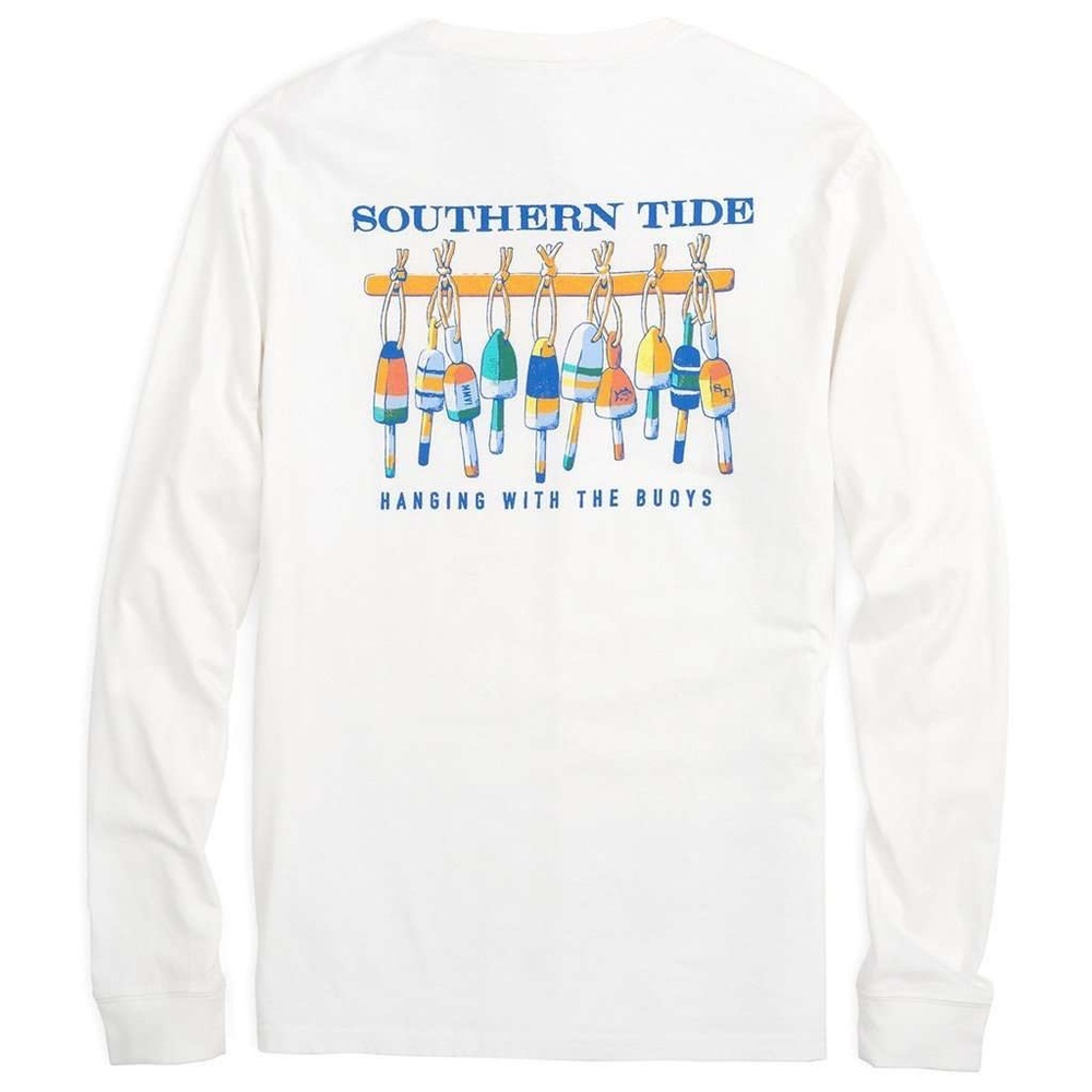 Southern Tide “Hanging With The Buoys” Long Sleeve Tee – White